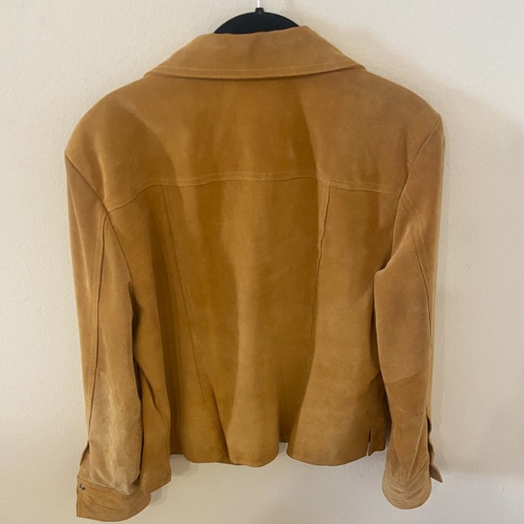 Tan 100% Leather Shell Jacket sz L - Picture 2 of 4